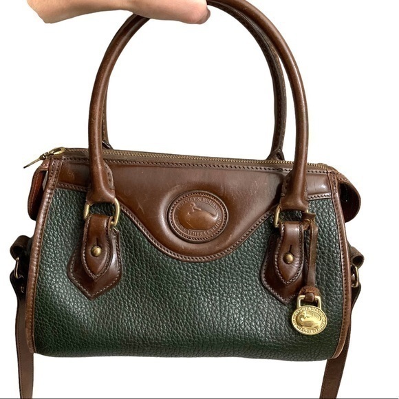 Dooney & Bourke Handbags - Dooney and Bourke A6 AWL rare green brown all weather leather satchel 2way bag